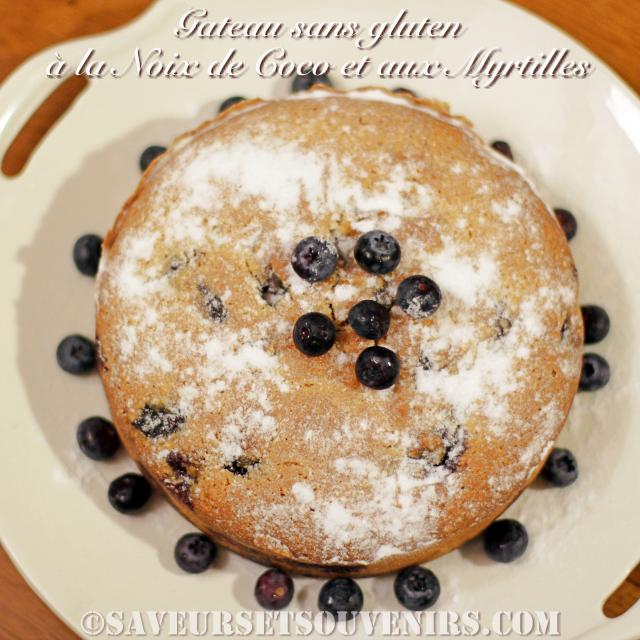 Gâteau à la Noix de Coco et aux Myrtilles (sans gluten, sans lactose et délicieux !)